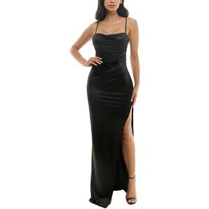 NWT Emerald Sundae Black Sateen Evening Dress